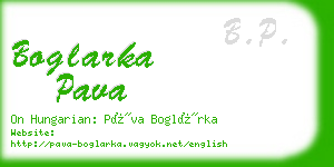 boglarka pava business card
